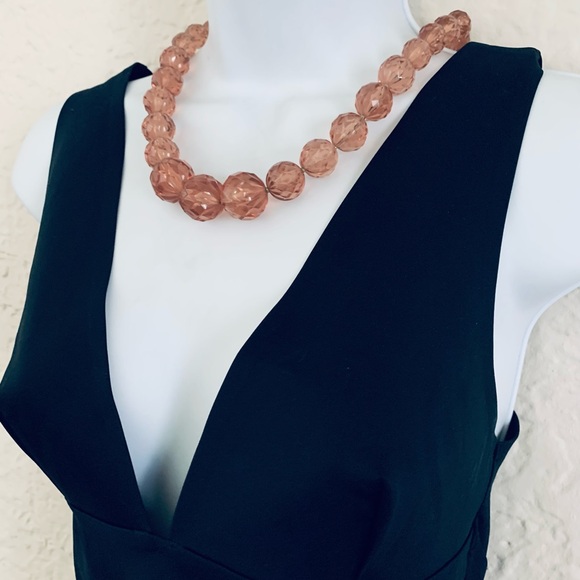 Vintage 50-60's Faceted Crystal Beads Peach/Apricot Faceted Graduated Ne… - Picture 2 of 9